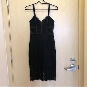 Express Sleeveless Lace Faux Corset Dress
